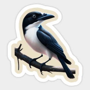 Butcherbird Sitting on a Branch Sticker